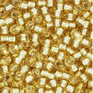 Toho seed beads 8/0 round Silver-Lined Lt Topaz - TR-08-22